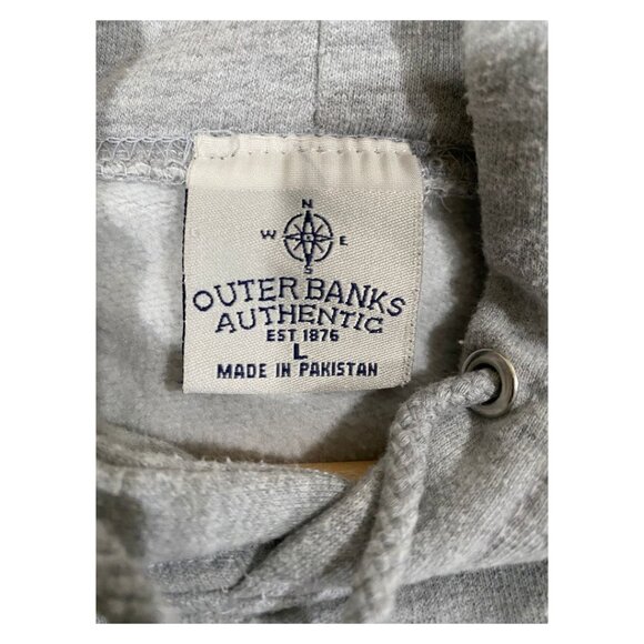 Outer Banks North Carolina Gray/Blue Hooded Sweatshirt - Sz. Large (EUC) - Picture 4 of 5